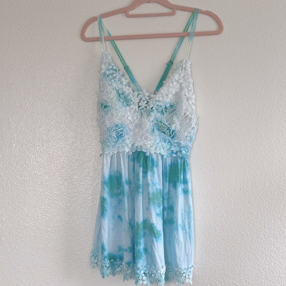 Crochet detail tunic tank, size XL
